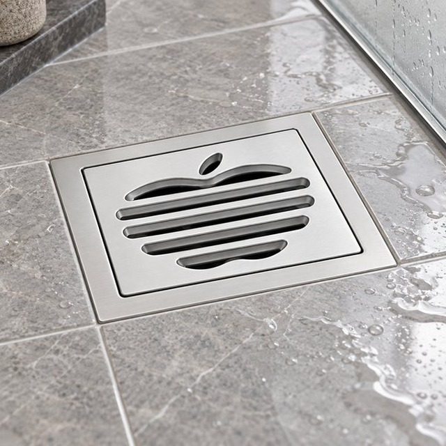 JOMOLA 100 x 100 mm stainless steel floor drain