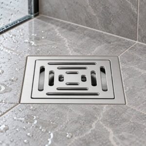 JOMOLA 100 x 100 mm stainless steel floor drain