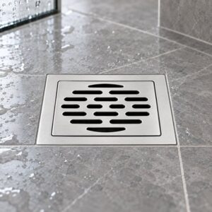 JOMOLA 100 x 100 mm stainless steel floor drain