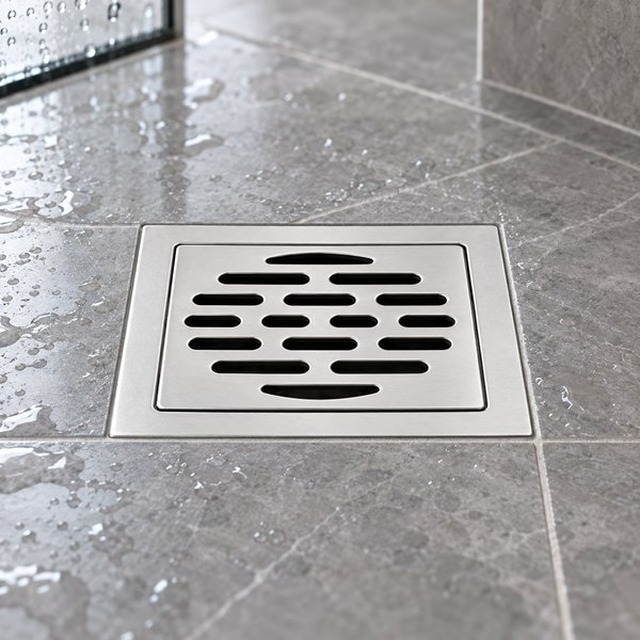 JOMOLA 100 x 100 mm stainless steel floor drain