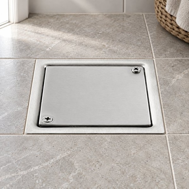 JOMOLA 100 x 100 mm stainless steel floor drain