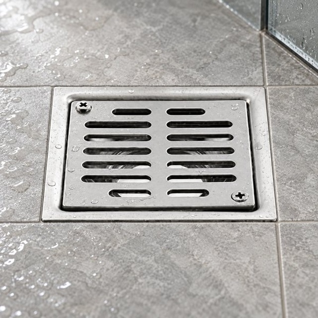 JOMOLA 100 x 100 mm stainless steel floor drain