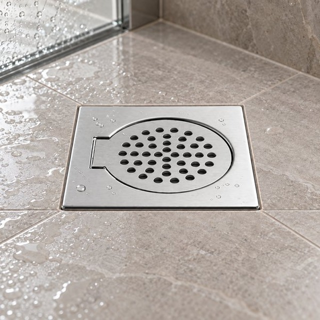 JOMOLA 150 x 150 mm stainless steel floor drain