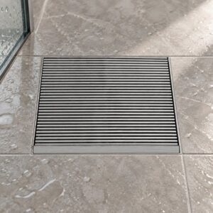 JOMOLA 200 x 200 mm stainless steel floor drain
