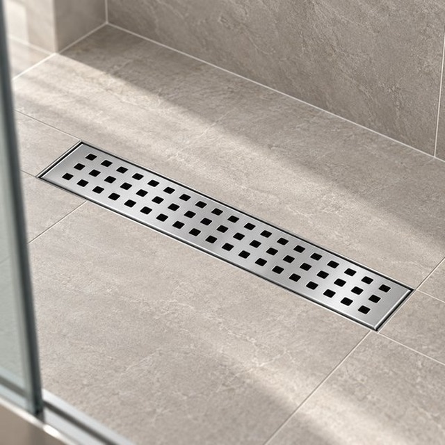 JOMOLA Stainless Steel Floor Drain Square Grid Satin Finish | SUS 304/201