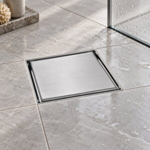 JOMOLA 300 x 300 mm stainless steel floor drain