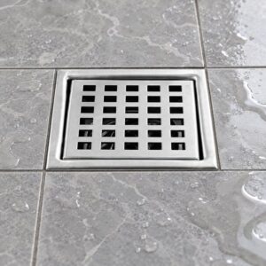 JOMOLA 100 x 100 mm stainless steel floor drain