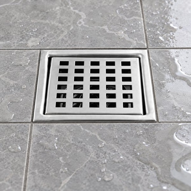 JOMOLA 100 x 100 mm stainless steel floor drain