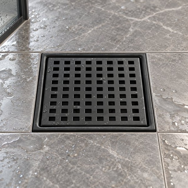 JOMOLA Stainless Steel Floor Drain Square Grid Flange