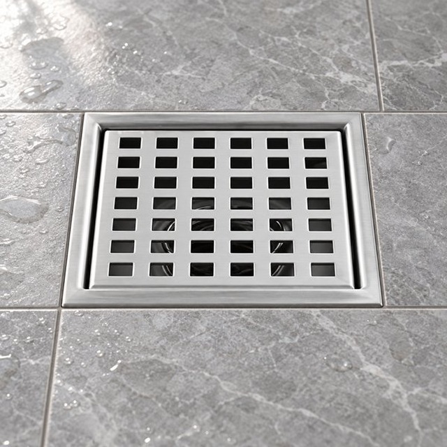 JOMOLA Stainless Steel Floor Drain 110x110mm Satin Finish | SUS 304/201