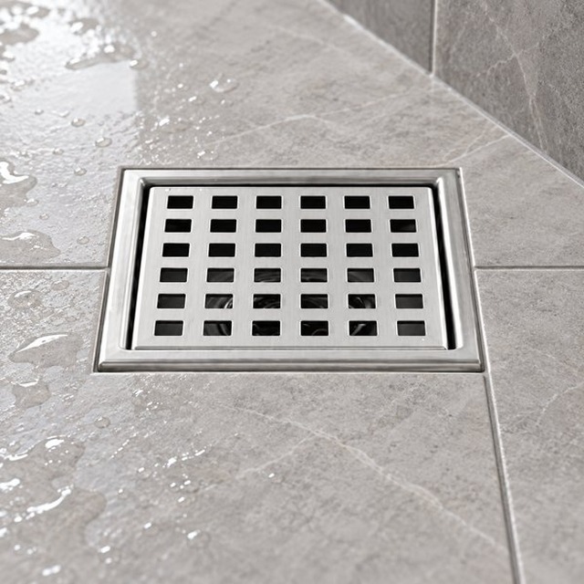 JOMOLA Stainless Steel Floor Drain 110x110mm Satin Finish | SUS 304