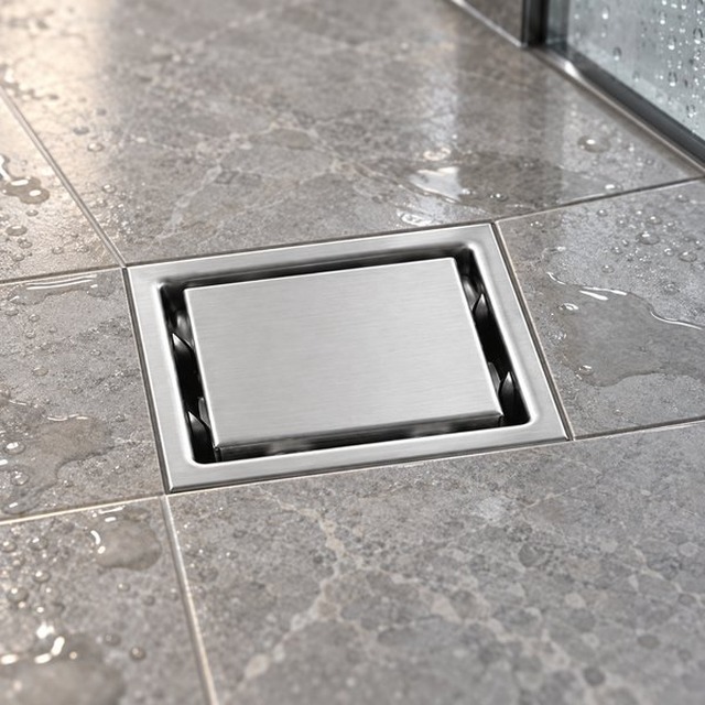 JOMOLA 100 x 100 mm stainless steel floor drain