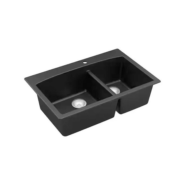 JOMOLA Quartz Kitchen Sink Undermount Granite Composite 800x500mm | Black Finish