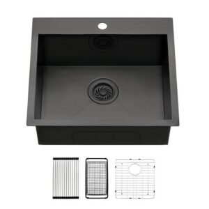 JOMOLA JOMOLA Topmount Kitchen Sink Black 530*460*230mm | Big Basket