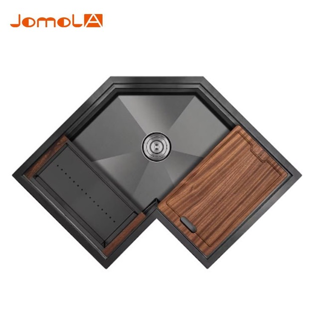 JOMOLA JOMOLA Topmount Kitchen Sink Brushed PVD Black | 1124*598*254mm