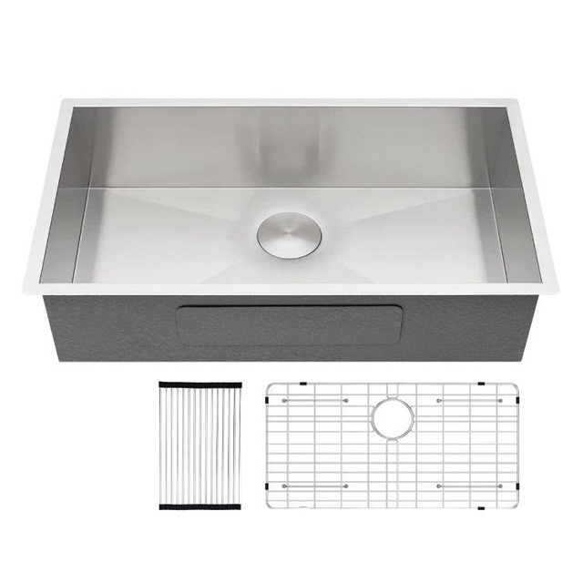 JOMOLA JOMOLA Undermount Kitchen Sink Brushed PVD Black 730*460mm | Big Basket