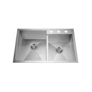 JOMOLA JOMOLA Topmount Stainless Steel Double Bowl Kitchen Sink 33" Brushed Satin