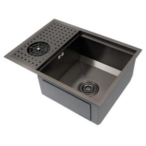 JOMOLA JOMOLA Topmount Kitchen Sink Brushed PVD Black | 550x400x230mm