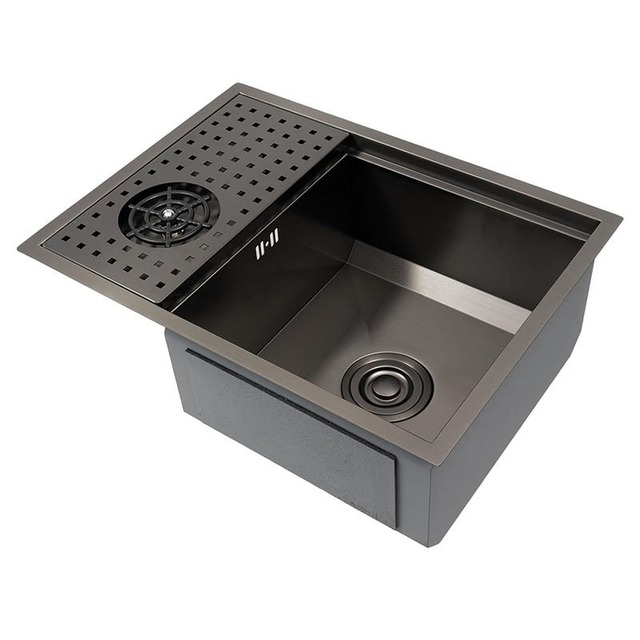 JOMOLA JOMOLA Topmount Kitchen Sink Brushed PVD Black | 550x400x230mm