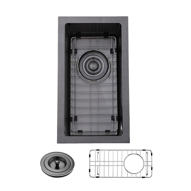 JOMOLA Handmade Stainless Steel Sink Topmount 450x250x230mm | PVD Black