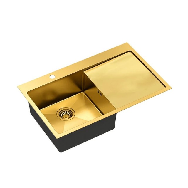 JOMOLA JOMOLA Topmount Kitchen Sink Gold 780x520x230mm | Big Basket