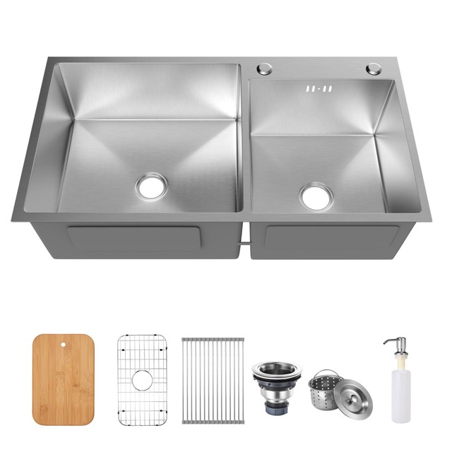 JOMOLA Handmade Stainless Steel Sink 780x430mm Topmount | PVD Black