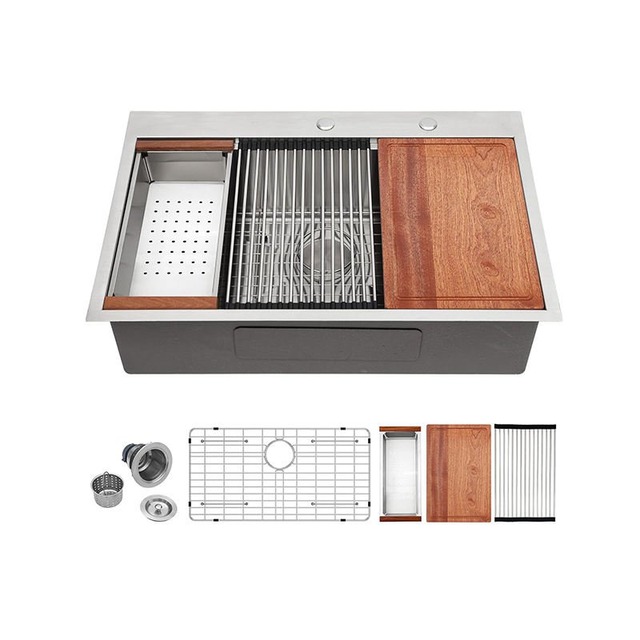 JOMOLA Handmade Stainless Steel Sink 840x560mm Topmount | PVD Black