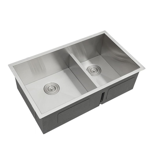 JOMOLA Handmade Stainless Steel Sink Double Bowl 32x19x10 | Undermount