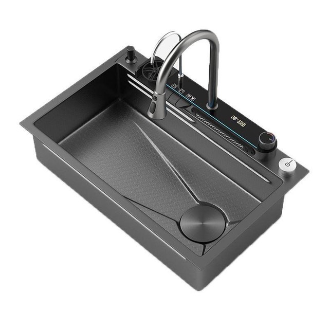 JOMOLA Handmade Stainless Steel Sink 750x450mm | Brushed/Black/Gold