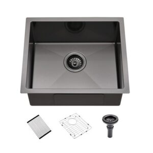 JOMOLA Handmade Stainless Steel Sink 500x430mm Topmount | PVD Black
