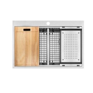 JOMOLA Handmade Stainless Steel Sink 840x560mm Topmount | PVD Black