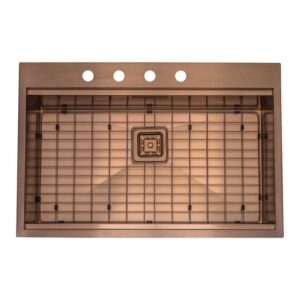 JOMOLA Handmade Stainless Steel Sink Rose Gold Topmount | 838x556x254mm