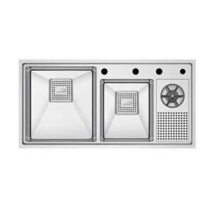 JOMOLA Handmade Stainless Steel Sink 900x450mm Brushed | With Cup Rinser