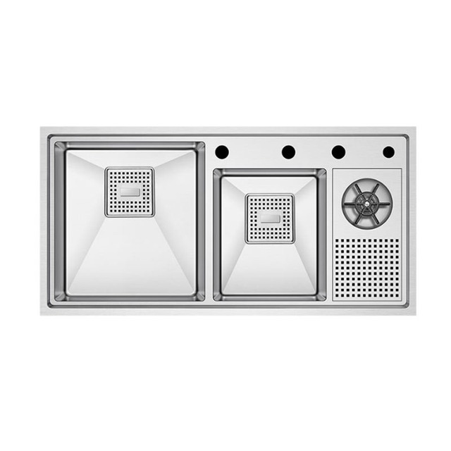 JOMOLA Handmade Stainless Steel Sink 900x450mm Brushed | With Cup Rinser