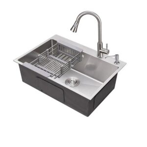 JOMOLA JOMOLA Topmount Kitchen Sink 650x460mm Brush Finish | Strainer & Basket