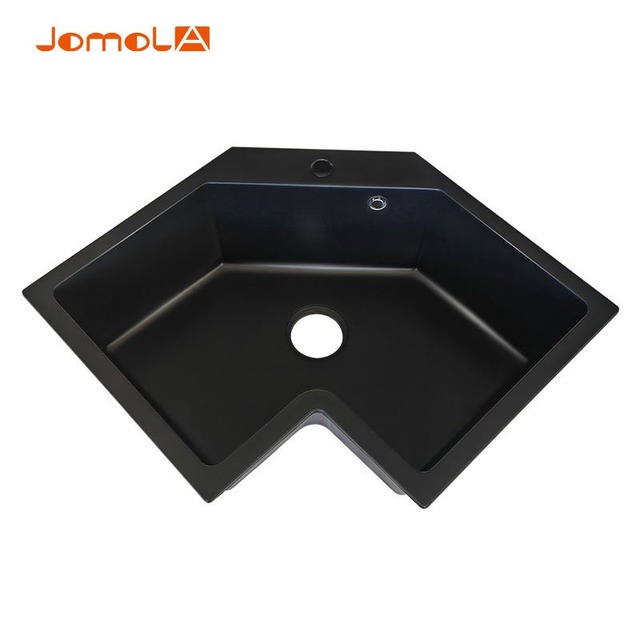 JOMOLA Quartz Kitchen Sink 640x640mm Topmount | Black/Ivory/Oatmeal | Big Basket