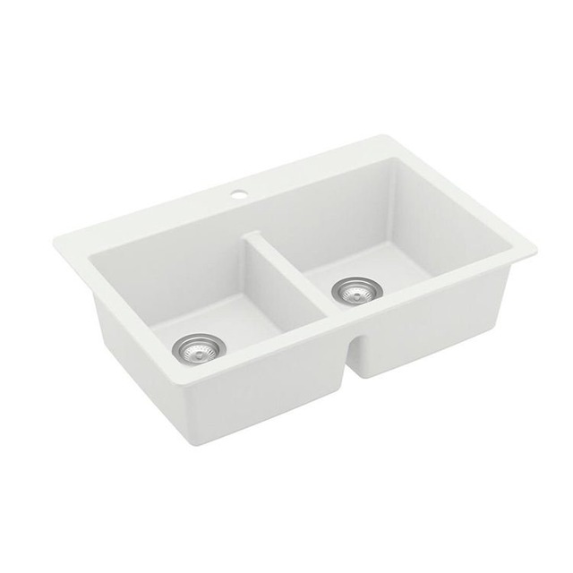 JOMOLA Undermount Quartz Kitchen Sink 600x480mm Black Granite Composite