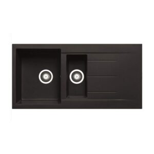 JOMOLA Undermount Quartz Kitchen Sink 600x480mm Black Granite Composite